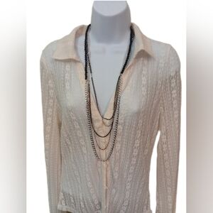 Chic Layered Silver and Black Necklace